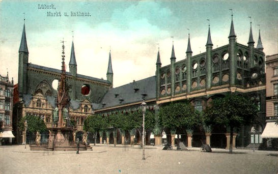 old market in lübeck (1905)